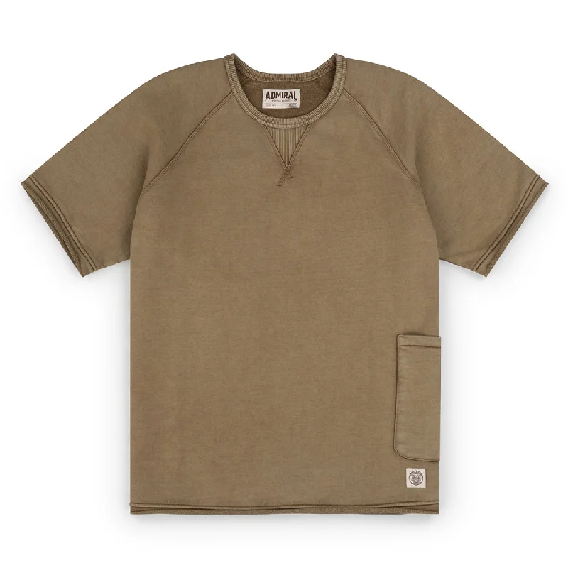 Roston Short Sleeve Pocket Sweatshirt - Manacus Green Wash