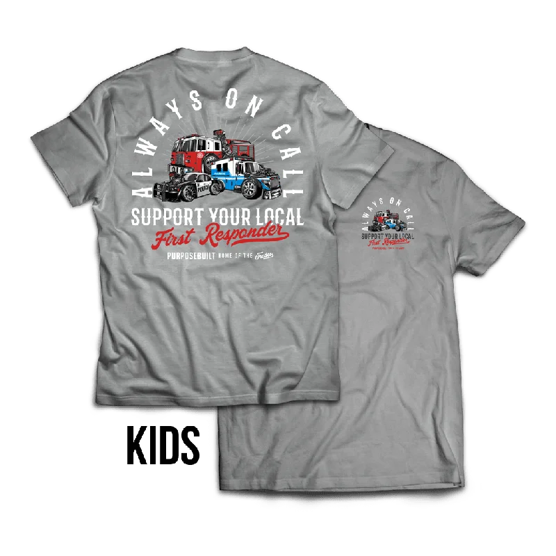 Youth Support Your Local First Responder Tee, Gray