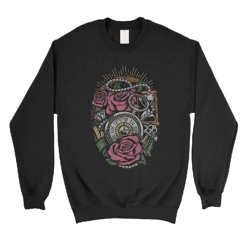 Roses Necklace Watch Unisex Crewneck Sweatshirt