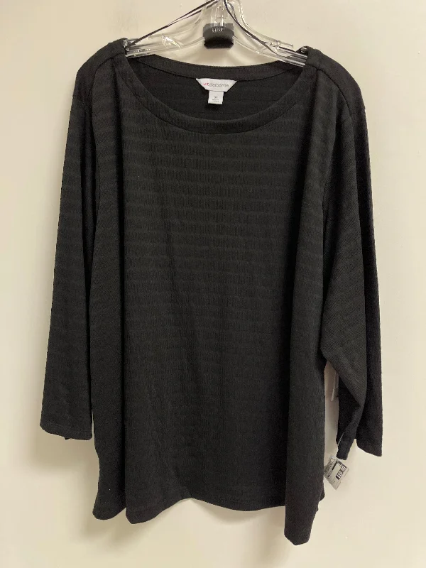 Weekend Discounts to Relish Top Long Sleeve By Liz Claiborne In Black, Size: 3x