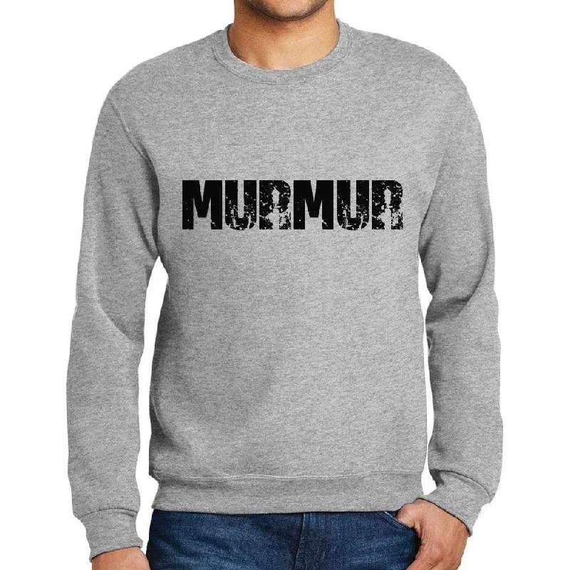 Men's Printed Graphic Sweatshirt Popular Words MURMUR Grey Marl