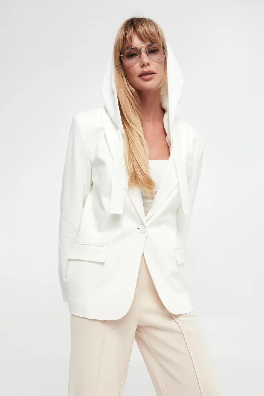 Instant Deal Hooded Blazer - White
