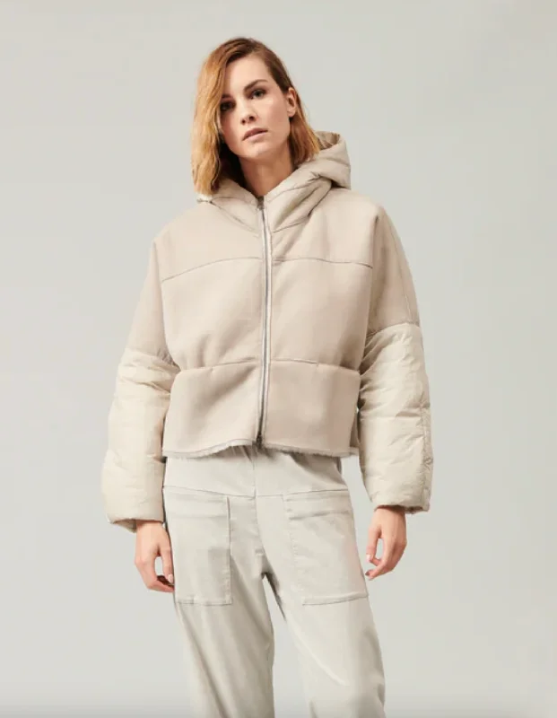 Weekend Deals That Please Zip Up Padded Sheepskin Jacket - Sand