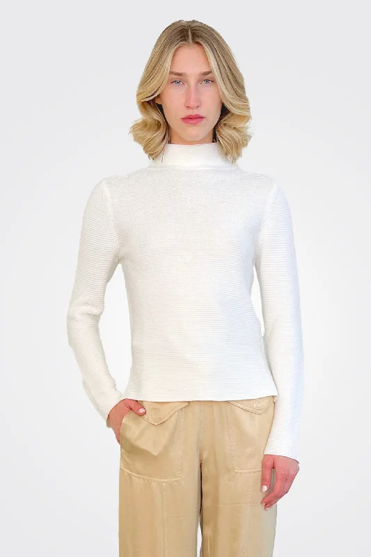 Steals and Deals Mockneck Top - White