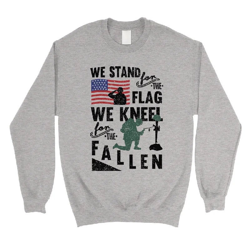 We Stand We Kneel Unisex Crewneck Sweatshirt American Veteran Gift