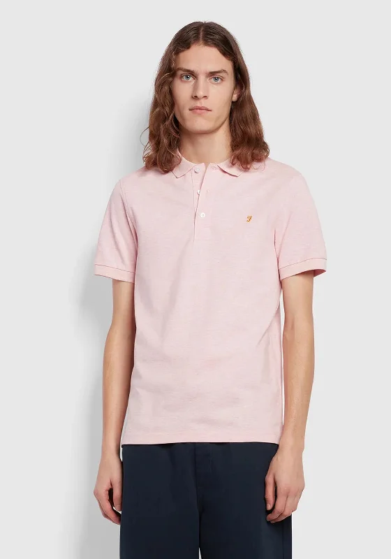 Farah Blanes Polo Shirt, Mid Pink Marl