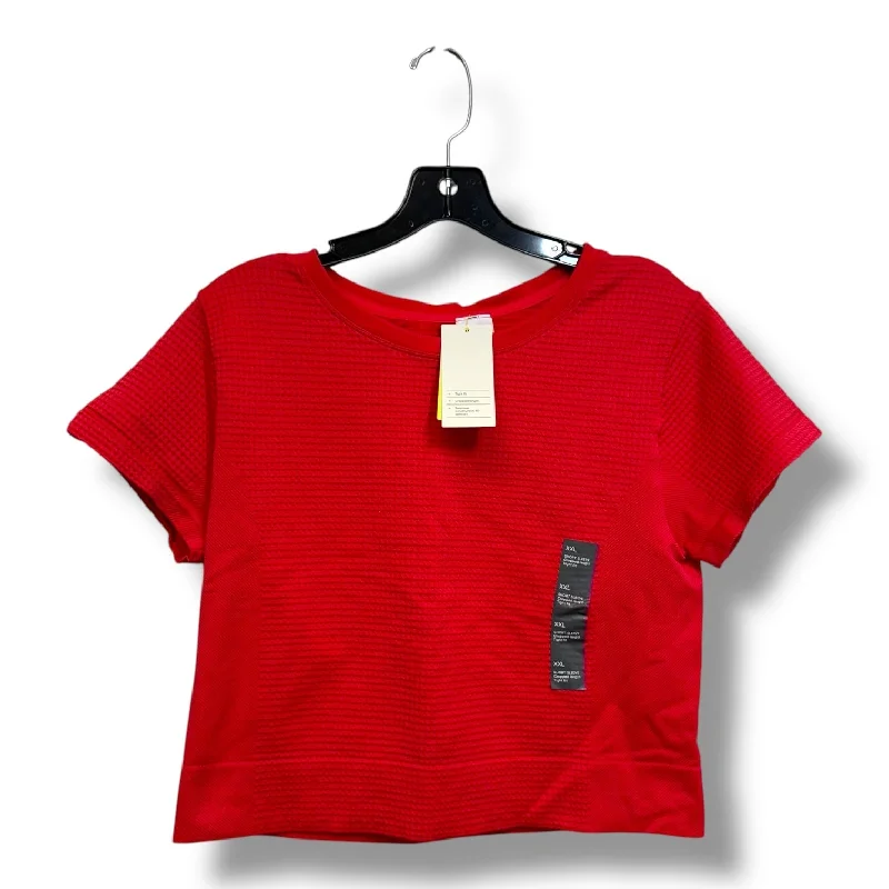 Weekend Bargains to Grab Athletic Top Short Sleeve By All In Motion In Red, Size: Xxl