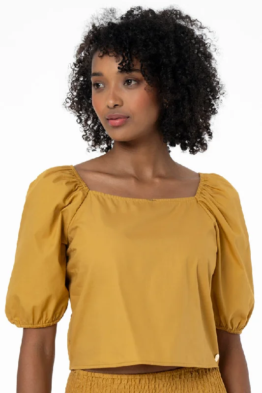 Exclusive Weekend Offers Inside Puff Sleeve Top _ 141543 _ Amber