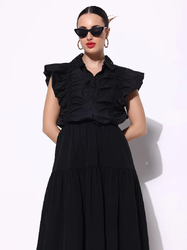 Extra Savings Women Solid Black Top