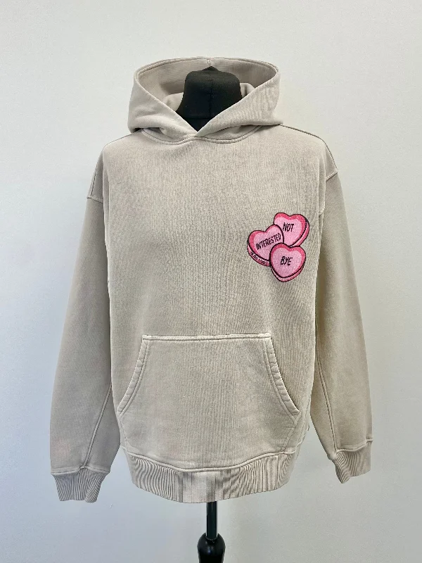 Washed Taupe Heavyweight Hearts Hoodie.