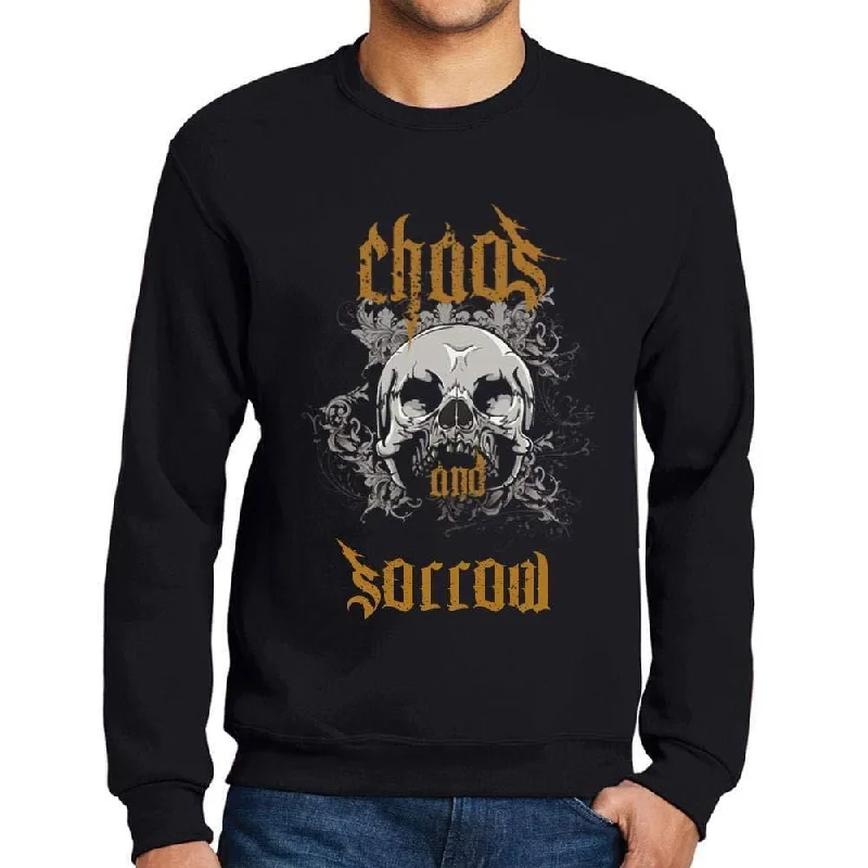 Ultrabasic - Homme Imprimé Graphique Sweat-Shirt Chaos and Sorrow Noir Profond