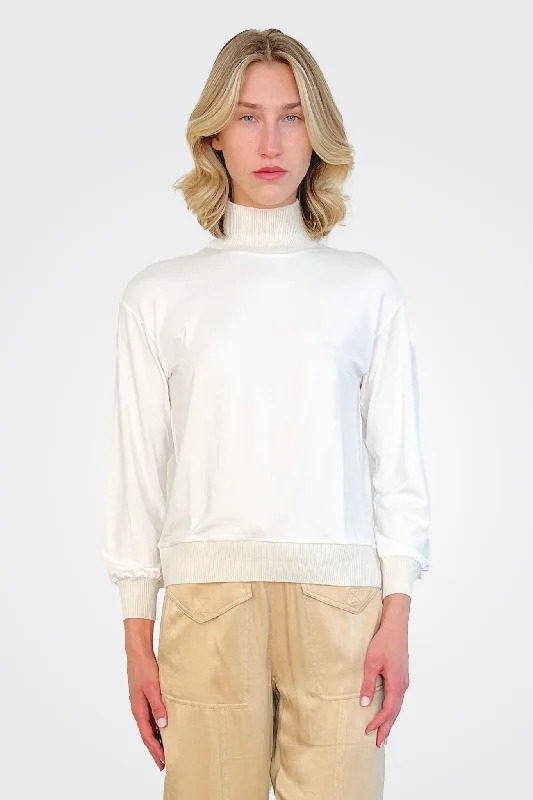Today's Deal Accent Mockneck Top - Off White