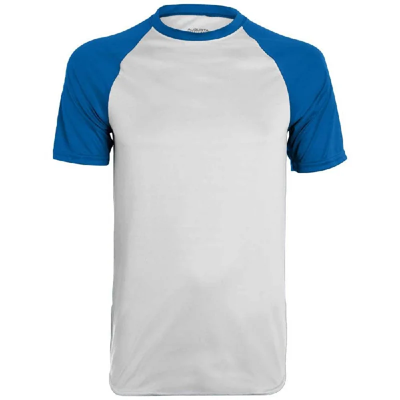 Wicking Retro Short Sleeve Jersey White-Royal