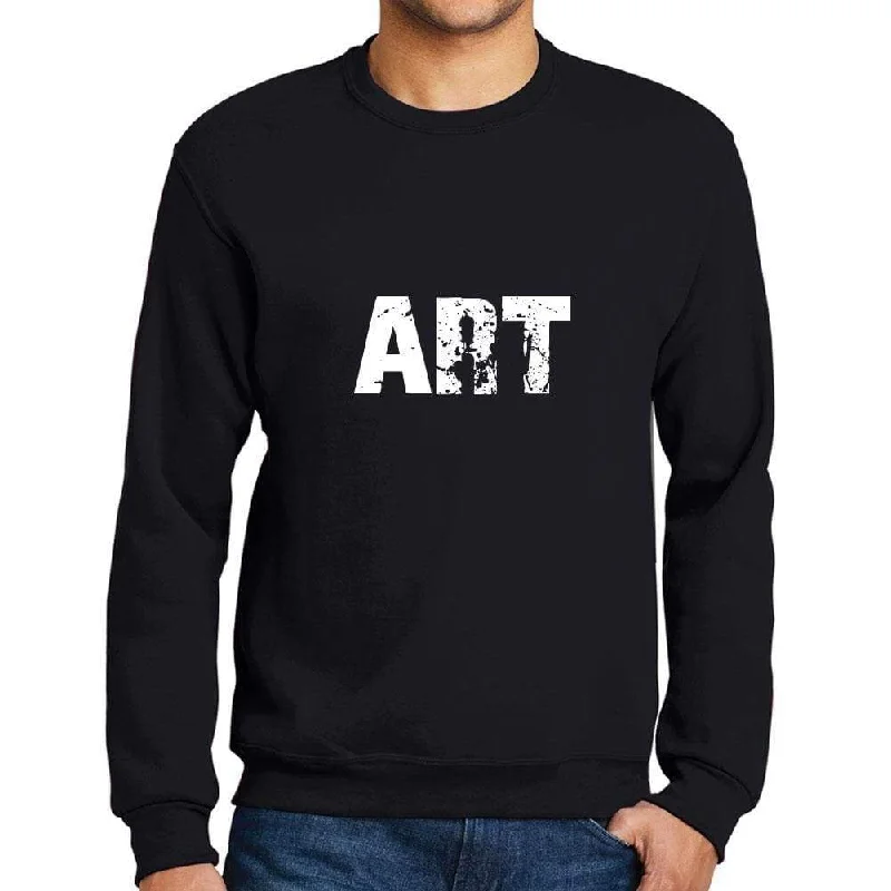 Men's Printed Graphic Sweatshirt Popular Words ART Deep Black