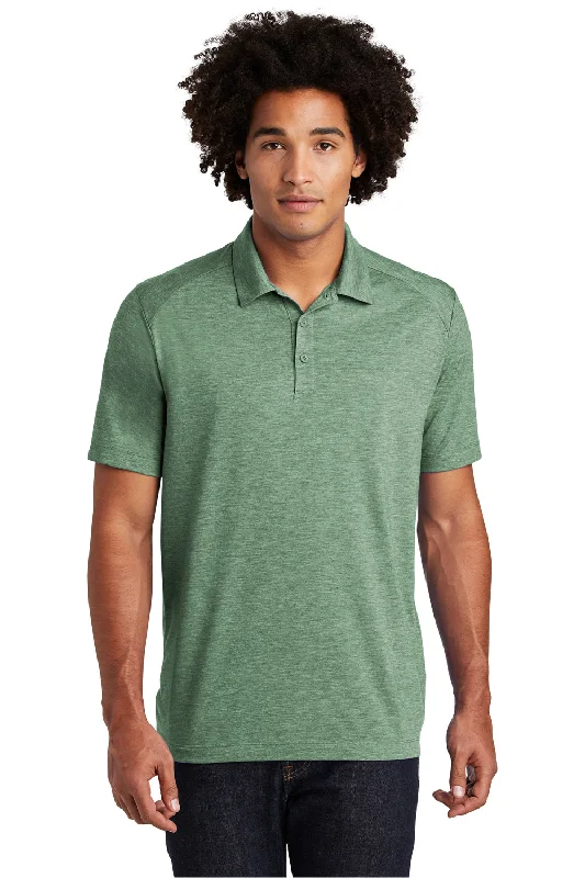 Sport-Tek Mens Moisture Wicking Short Sleeve Polo Shirt - Heather Forest Green