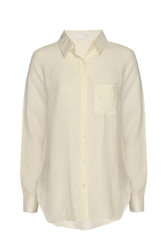 Mega Discount Monaco Linen Shirt - Ivory