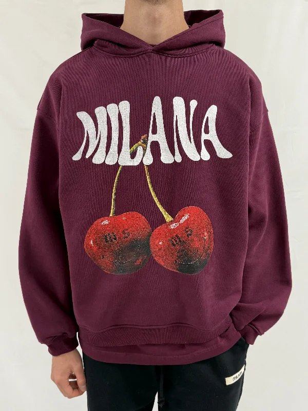 Deep Burgundy Cherry Heavyweight Hoodie.