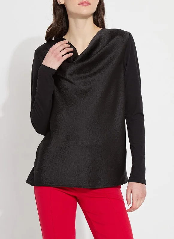 Weekend Offers That Dazzle Ingrid Cowl Neck Top - Black