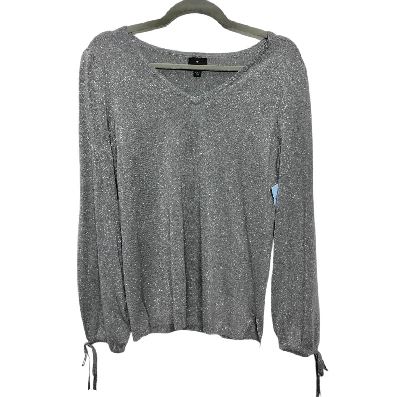 While Supplies Last Top Long Sleeve By Worthington In Silver, Size: S