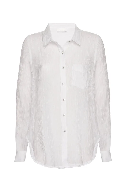 Today's Deal Monaco Shirt - White Crinkle Linen