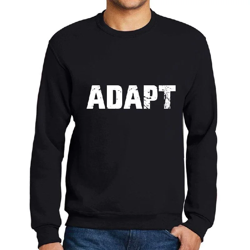 Men's Printed Graphic Sweatshirt Popular Words ADAPT Deep Black