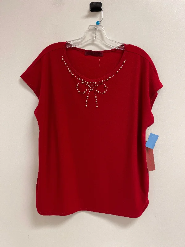 Weekend Savings Bonanza Top Short Sleeve By Clothes Mentor In Red, Size: Xl