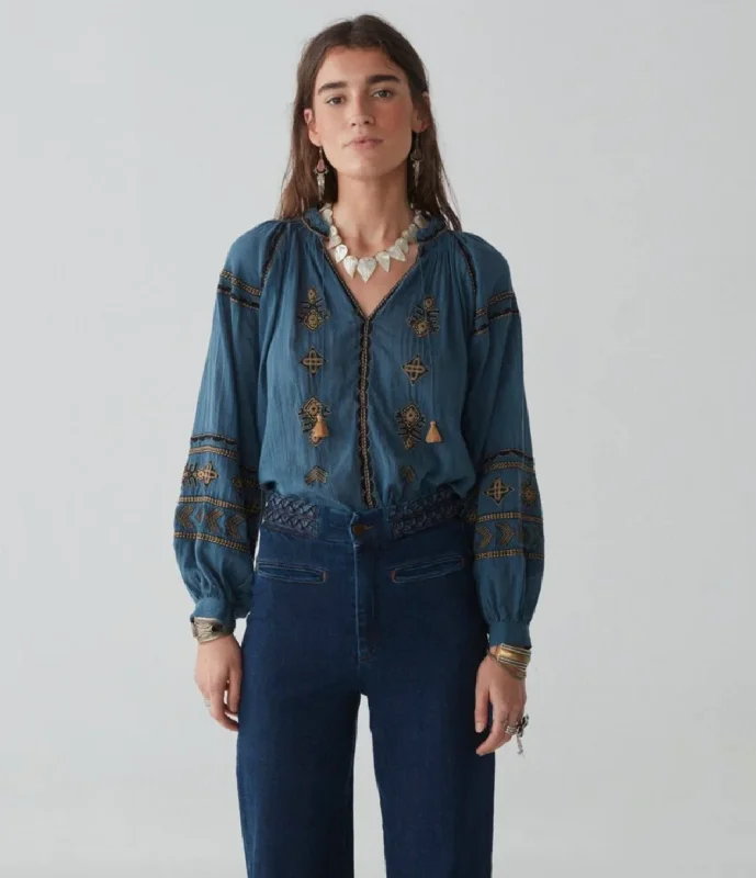 Weekend Savings Bonanza Audrey Blouse - Dipinto Di Blu