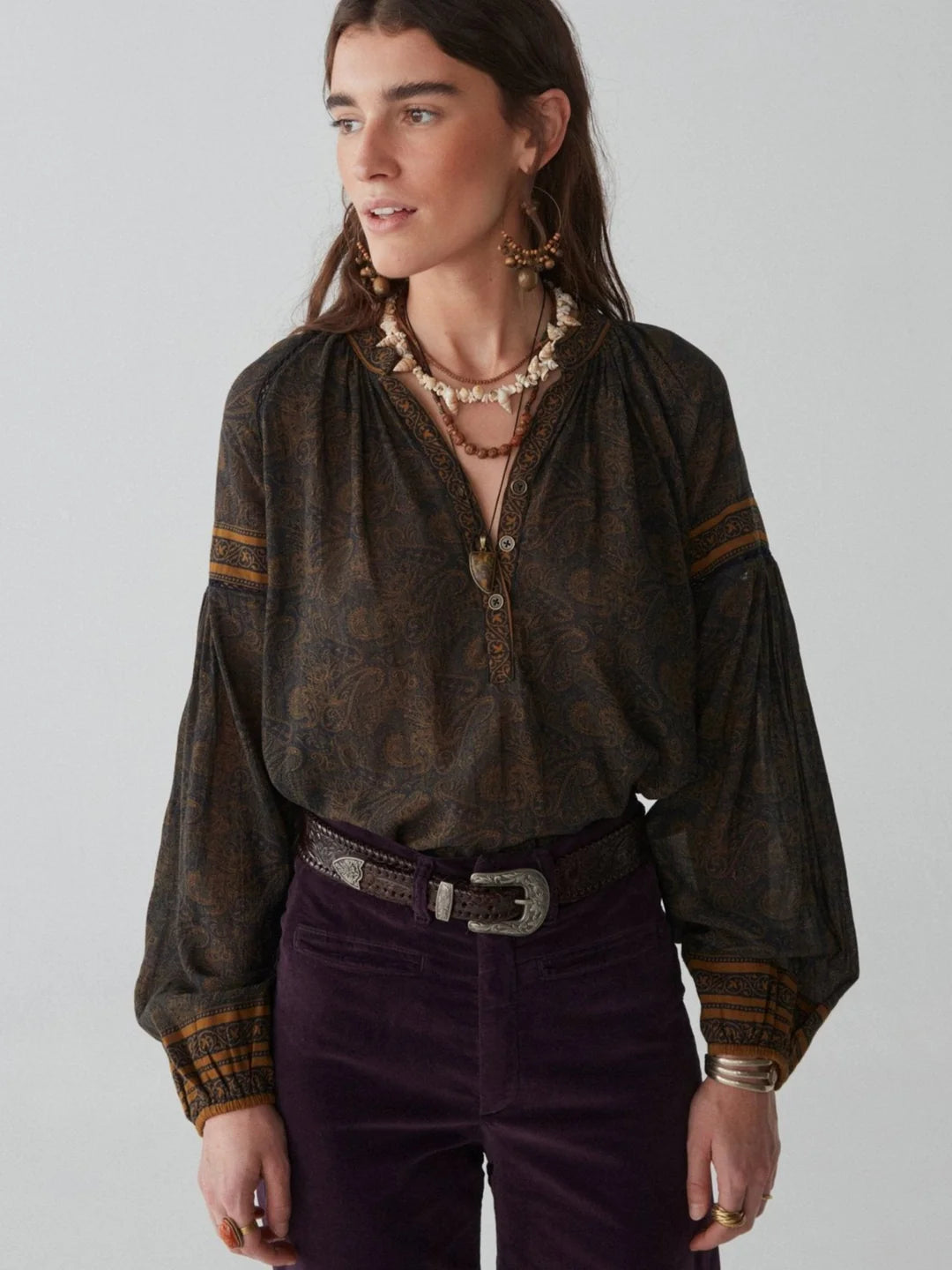 Weekend Discounts to Savor Tina Blouse - Cachemira Moutarde