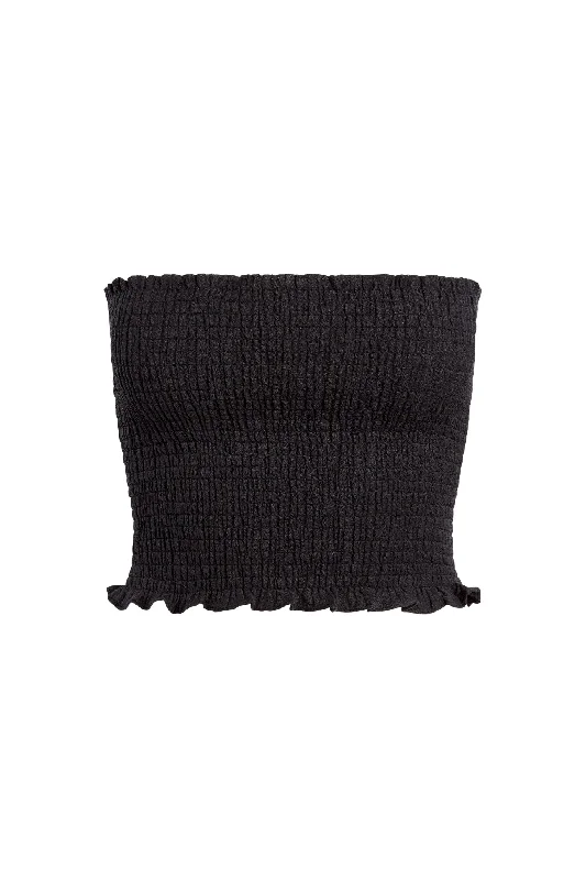 Shop the Weekend Away Rio Top - Black Crinkle Linen