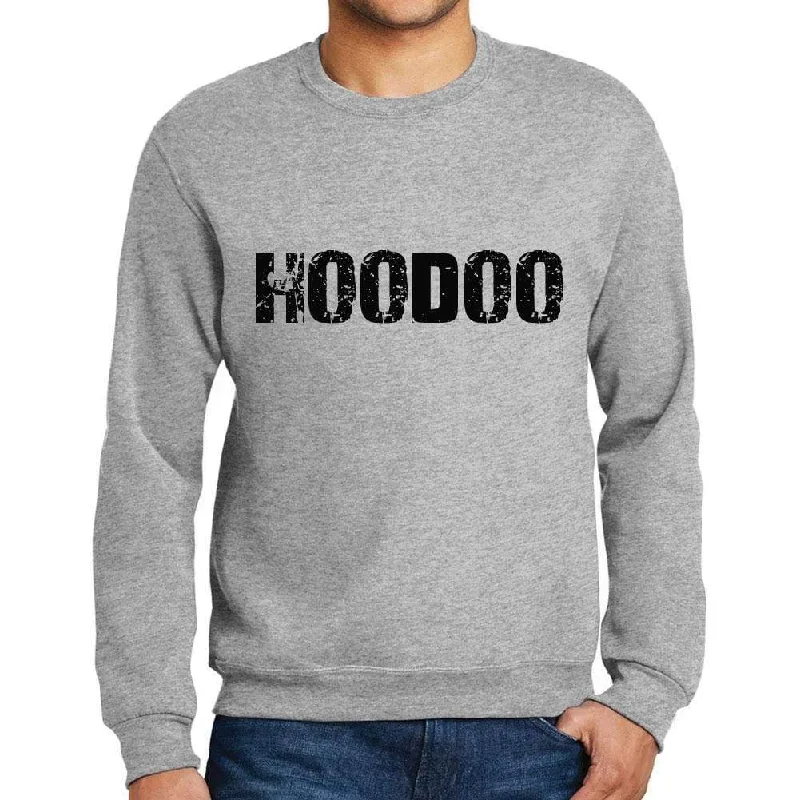 Men's Printed Graphic Sweatshirt Popular Words HOODOO Grey Marl