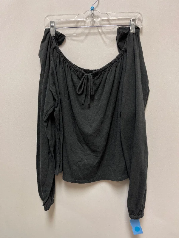 Weekend Shopping Bliss Top Long Sleeve By Ana In Grey, Size: 3x