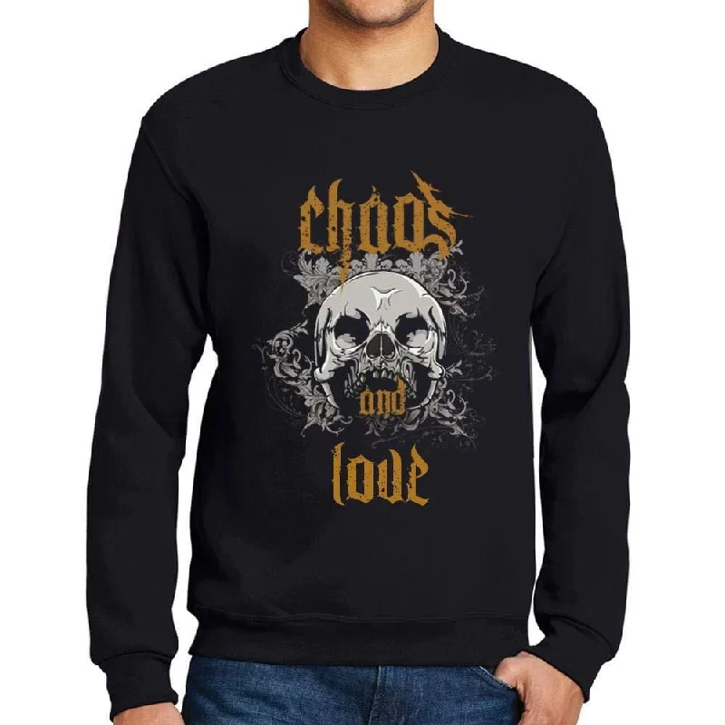 Ultrabasic - Homme Imprimé Graphique Sweat-Shirt Chaos and Love Noir Profond