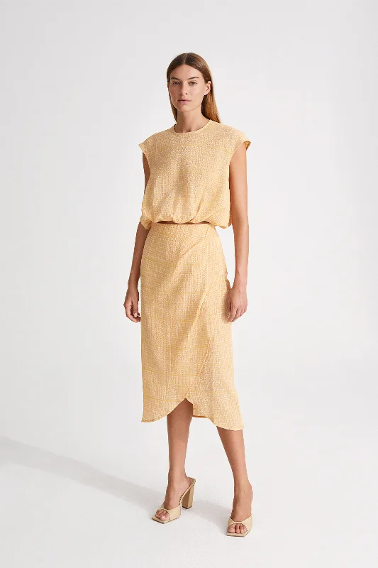 Weekend Discounts to Savor JUNIA TOP - YELLOW & WHITE