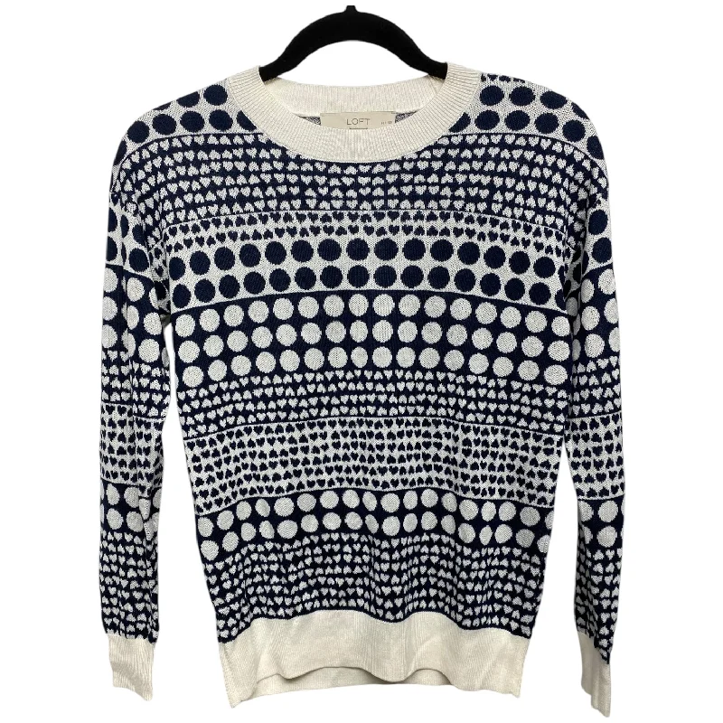 Weekend Deals That Dazzle Sweater By Loft In Blue & White, Size: Xs