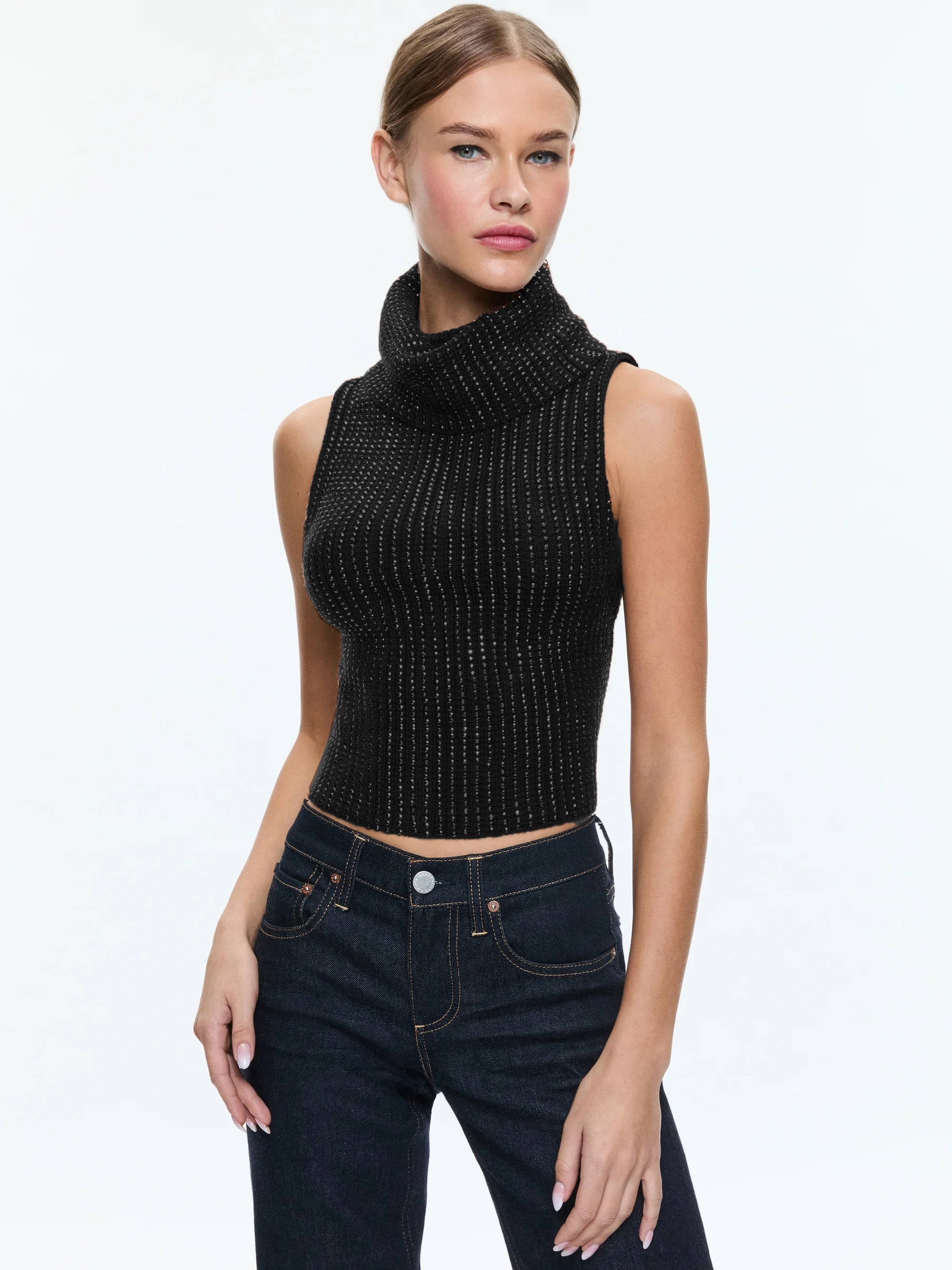 New Deal Alma Stone Top - Black