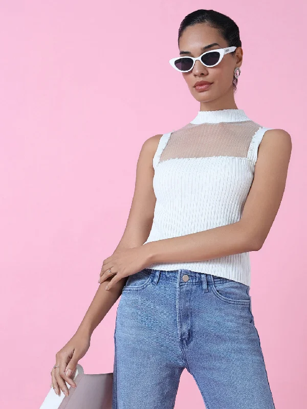 Weekend Deals That Thrill Women White Solid Fitted Top