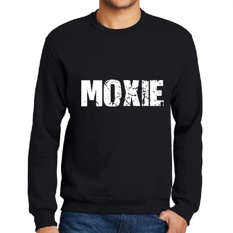 Men's Printed Graphic Sweatshirt Popular Words MOXIE Deep Black