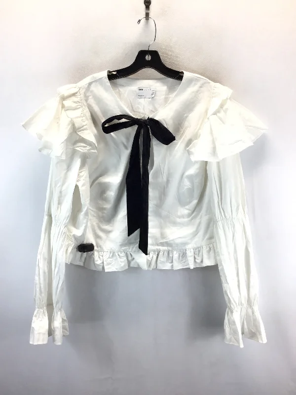 Weekend Offers You Can't Ignore Top Long Sleeve By Asos In White, Size: 1x