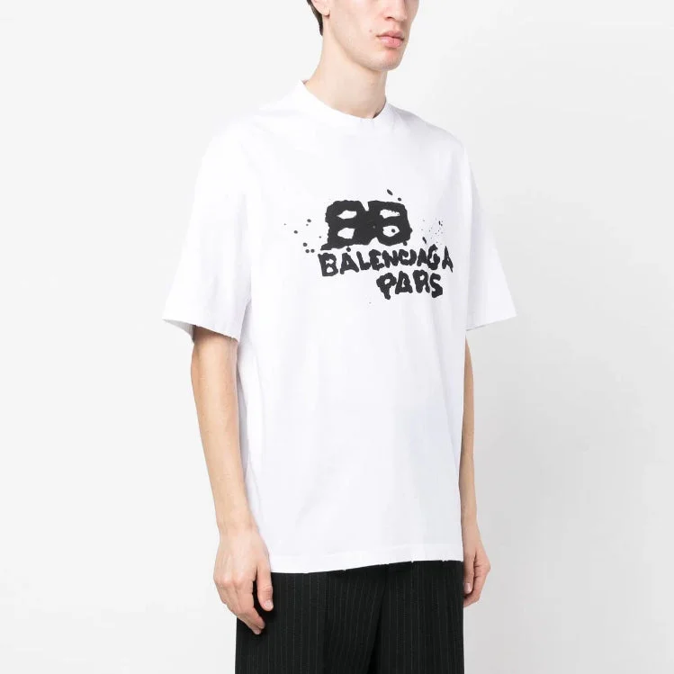 BA - Men 'White' Balenciaga Logo Printed Oversized T-Shirt BA824