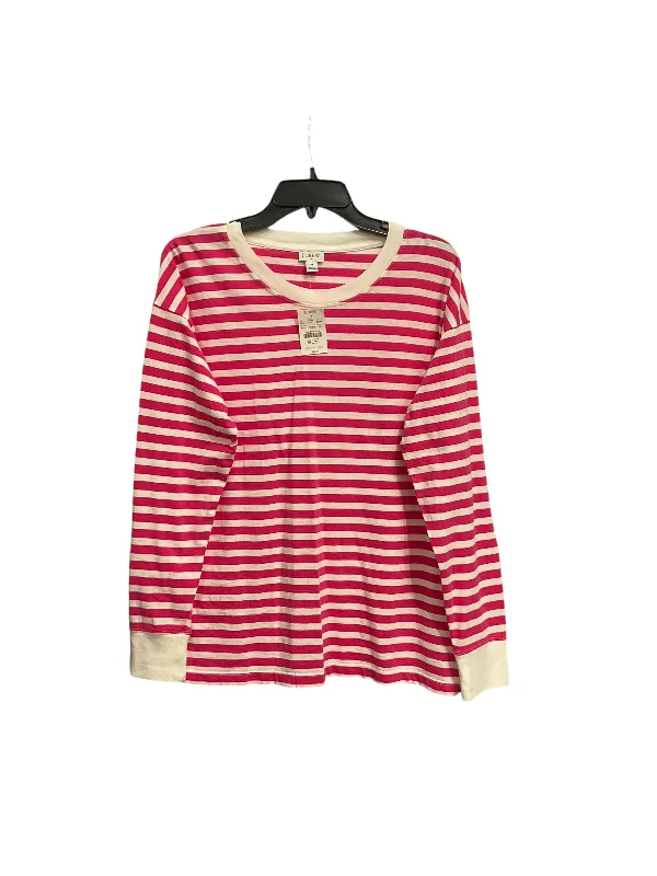 Crazy Deal Top Long Sleeve Basic By J. Crew In Striped Pattern, Size: M