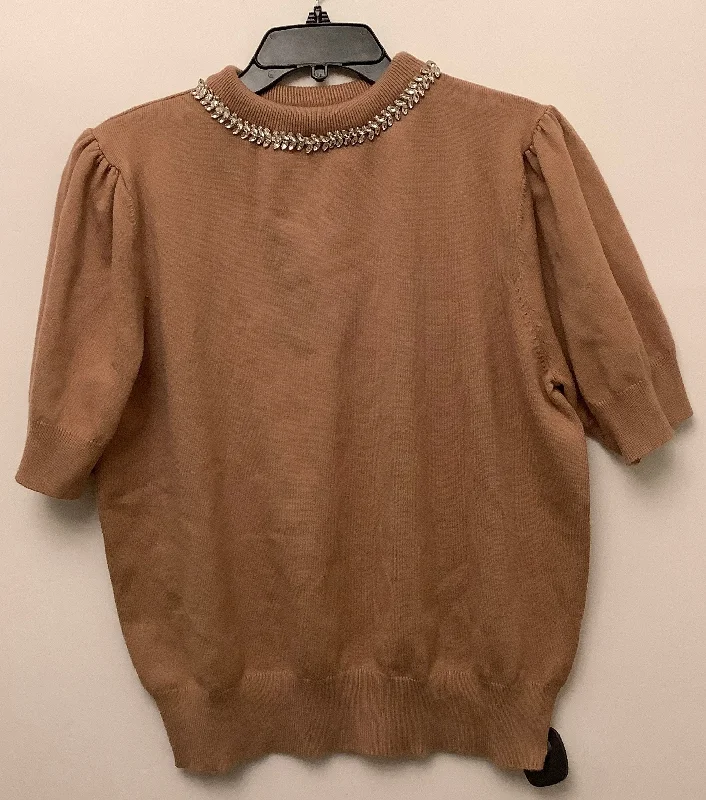 Weekend Bargains to Snag Top Short Sleeve By She + Sky In Brown, Size: Xl