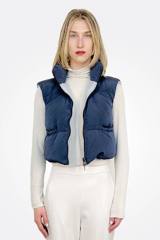 Weekend Savings Extravaganza Silk Down Vest - Navy