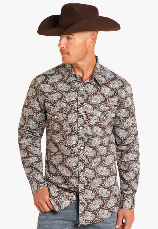 Rock and Roll Mens Woven Long Sleeve Shirt