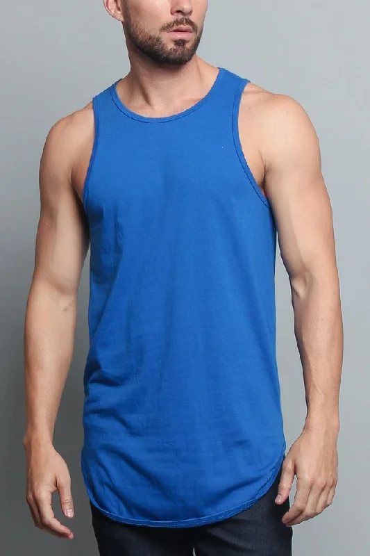 Basic Long Length Curved Hem Tank Top (New 2018 Colorways)