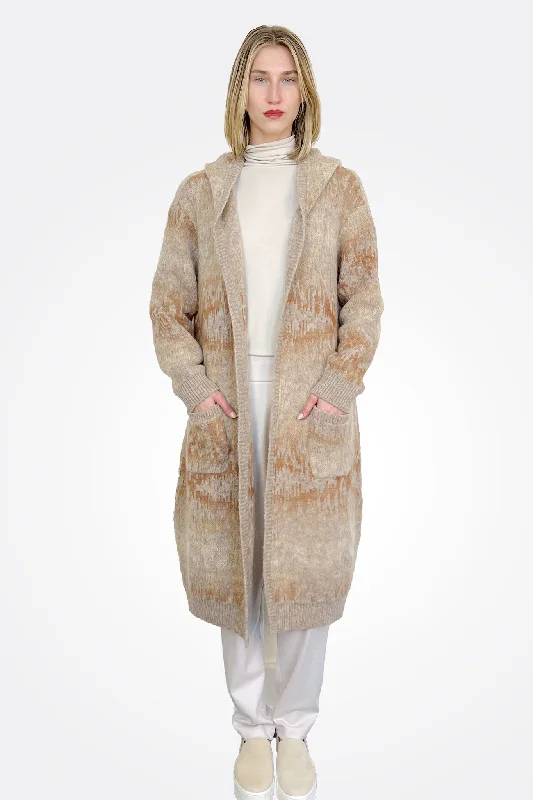 Weekend Discounts to Snag Alpaca Mohair Yarn Cardigan Coat - Brown