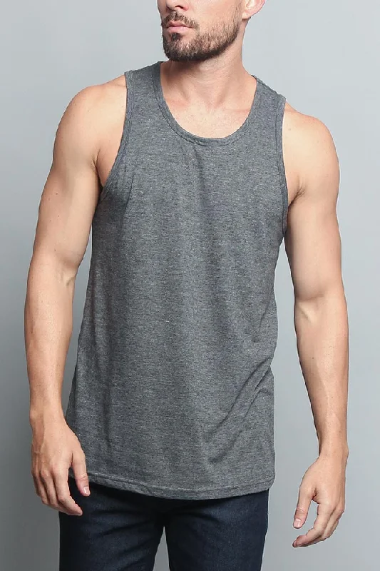 Basic Essential Straight Hem Long Length Tank Top