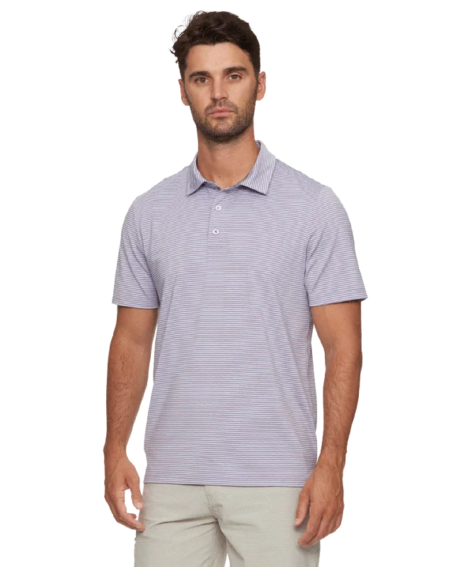 NAPLES STRIPED PERFORMANCE POLO