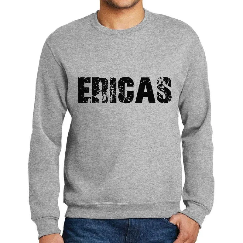 Men's Printed Graphic Sweatshirt Popular Words ERICAS Grey Marl