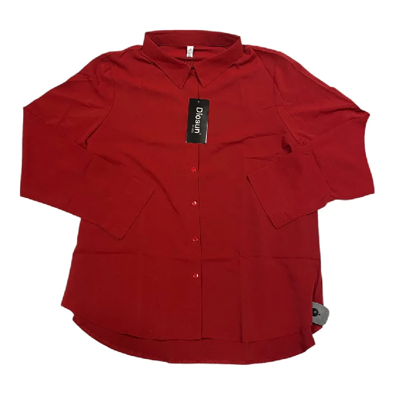 Weekend Offers That Sizzle Top Long Sleeve By DIOSUN In Red, Size: 2x
