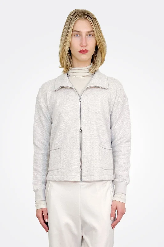 Weekend Offers That Thrill Zipped Wool Sweater - Ice